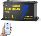 48 Volt Golf Cart Batterys 200A BMS, 48V 105Ah LiFePO4 Lithium Battery by Wattcycle