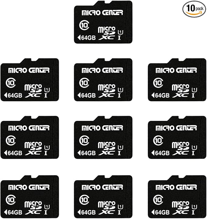 Micro Center 64GB Class 10 MicroSDXC Flash Memory Card 10 Pack by MICROCENTER