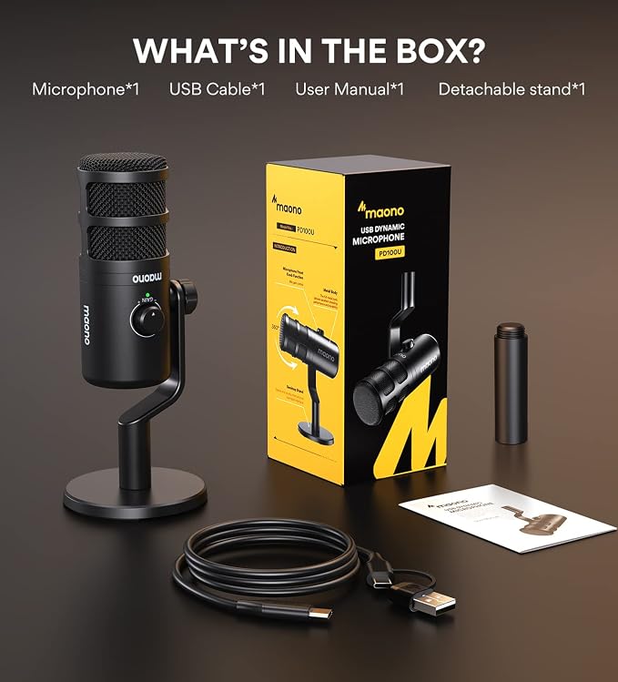 MAONO USB Dynamic Microphone, Podcast Recording Microphone - Image 8