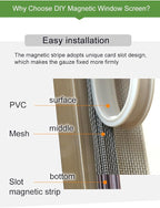 VKX Adjustable DIY Magnetic Window Screen, Fiberglass Mesh, Strong Magnetic - Image 4