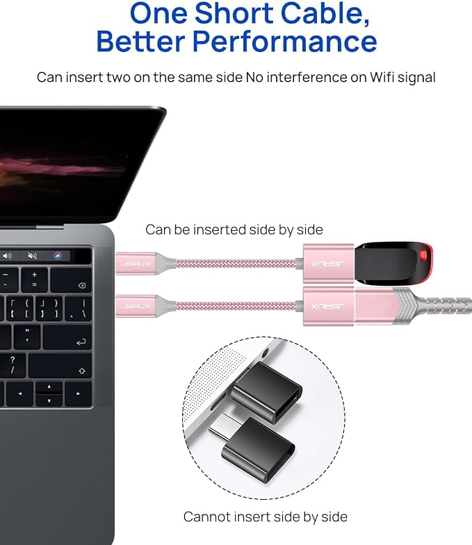 JSAUX USB C to USB 3.0 Adapter, Type C Male to USB Female OTG Cable Compatible - Image 2