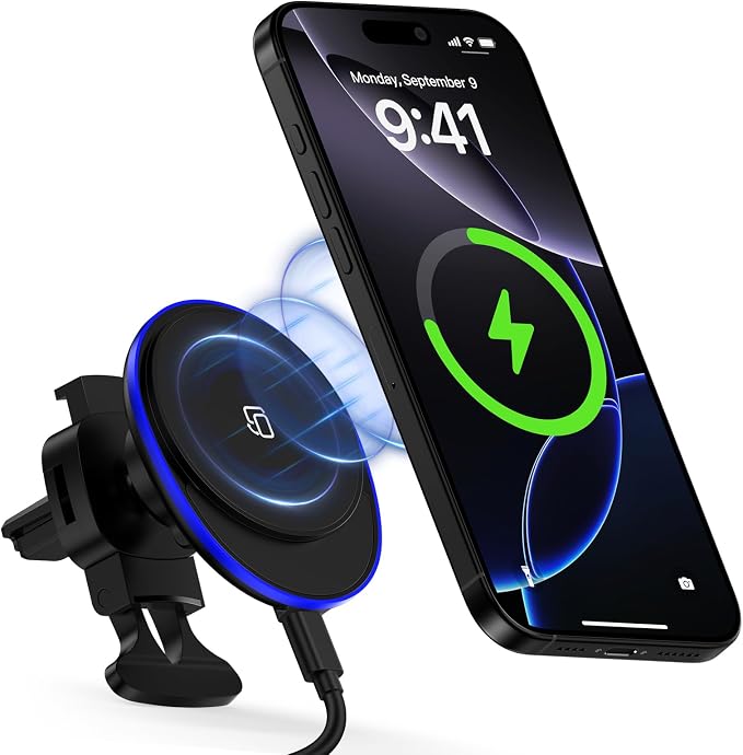 15W Magnetic Car Mount Wireless Charger by GiGreen