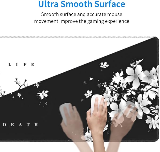 Japanese Life Death Keyboard Mat, Japanese Sakura Pagoda Sun Mouse Pad - Image 3