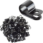 GTSE Black Nylon Plastic Cable Clamps, 3/8" Screw Mounts - Image 2