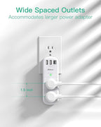 Outlet Extender with Rotating Plug, Mifaso Surge Protector 6 AC Multi Plug Wall - Image 5