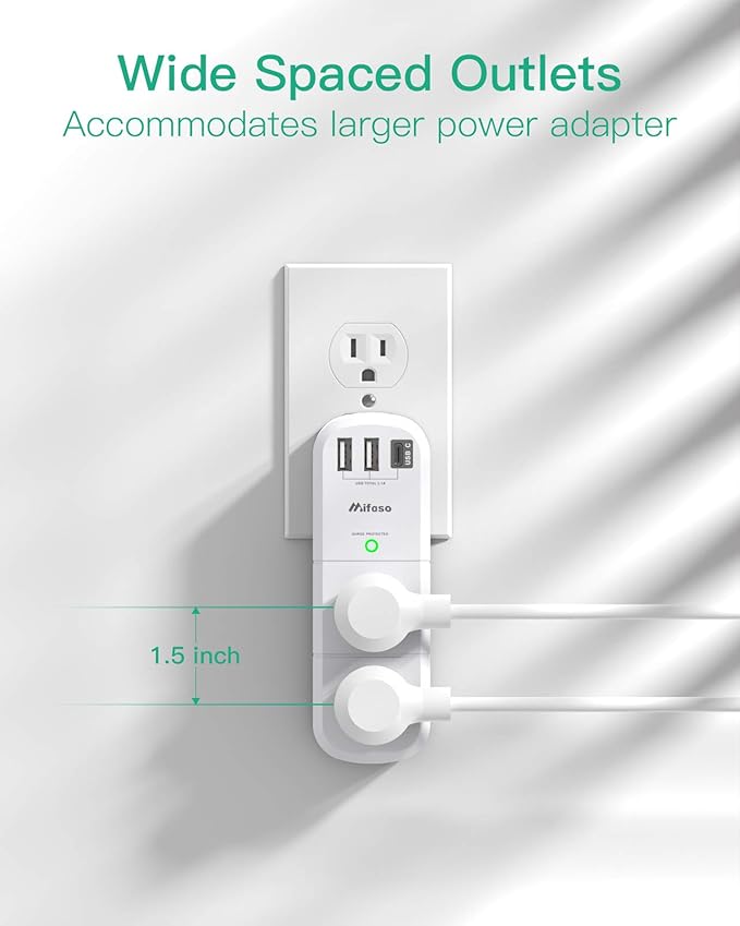Surge Protector USB Outlet Extender, 6 AC Multi Plug Outlet and 3 USB Ports - Image 4