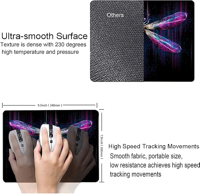 Hokafenle Mouse Pad, Square Custom Mouse Mat Waterproof Mousepad Non-Slip - Image 3