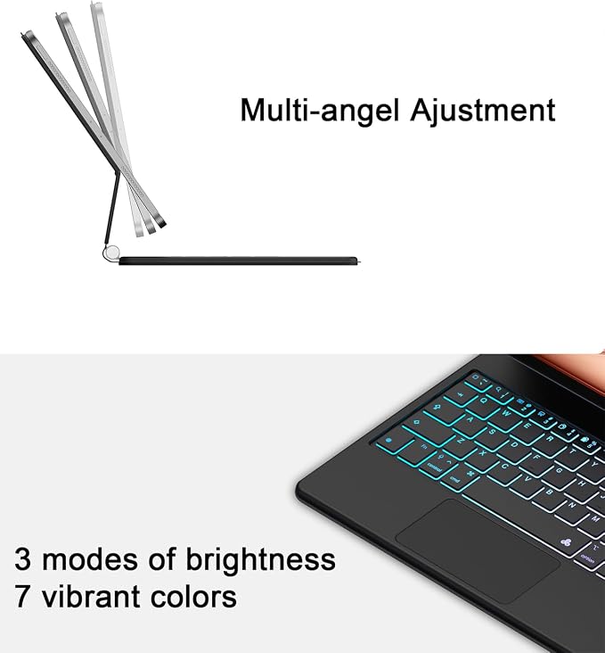 Magic Keyboard Case for iPad 11th/10th Generation 2022, Magnetic Stand - Image 4