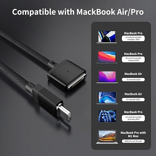 USB-C to Magnetic 3 Cable 140W, Safe Charging Cable Compatible - Image 6