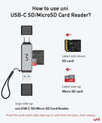 uni SD Card Reader, High-Speed USB C to Micro SD Card Adapter USB 3.0 Dual Slots - Image 8