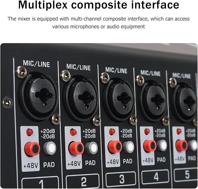 W IN-MIX DX8 Professional DJ Audio Mixer 8 Channel - Image 2