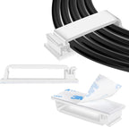XHF 40 PCS Self Adhesive Cable Clips White, Wire Clips Cable Management Wire by XHF