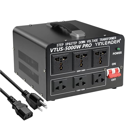 Yinleader 5000W PRO Voltage Transformer Converter Step Up/Down AC 110V/120V to by Yinleader
