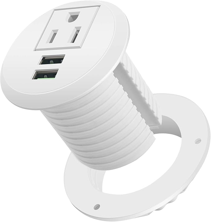 Desktop Power Grommet, Desk Grommet Outlet 2 inch Hole, Power Grommet - Image 3