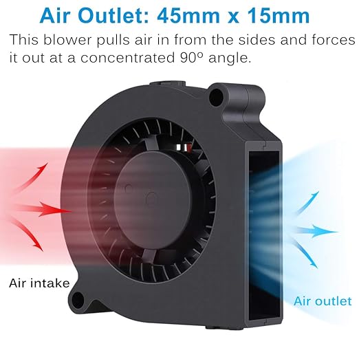 GDSTIME 5V USB Blower Fan 60mm, 60mm x 60mm x 15mm Brushless DC Cooling Blower - Image 4