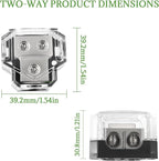 BOJACK 2 Way Power Distribution Connecting Block 1x0/2/4 Gauge Input 2x4/8 - Image 2