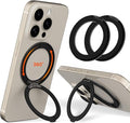 COOLQO 2Pcs 360 Spin Cell Grip Ring Phone Stand Magnetic Holders by COOLQO