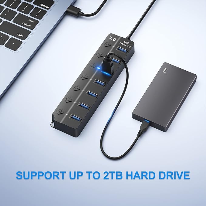 ONFINIO USB Hub 3.0, 7-Port USB Hub Splitter - Image 4