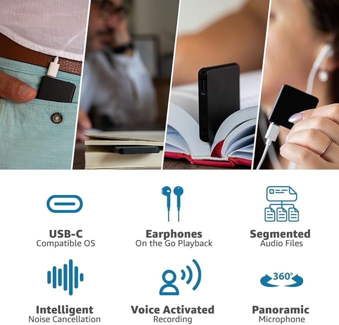 Voice Activated Recorder with Playback – 64GB Storage, 1100 Hours of Audio - Image 5
