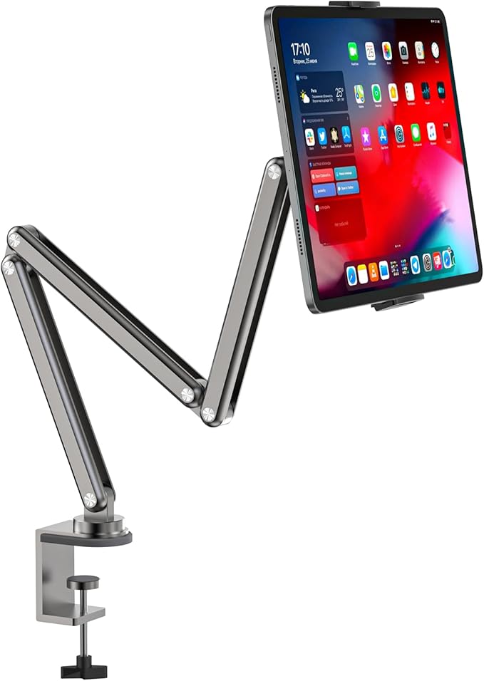 Tablet Stand for Desk, Aluminum Alloy Foldable Tablet Arm Mount Holder - Image 8