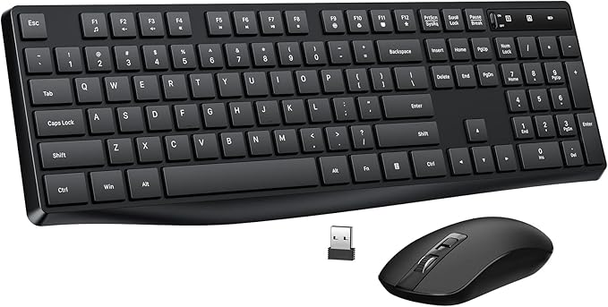 Wireless Keyboard and Mouse Combo, Lovaky 2.4G Full-Sized Ergonomic Keyboard by LovakyOfficeExpert