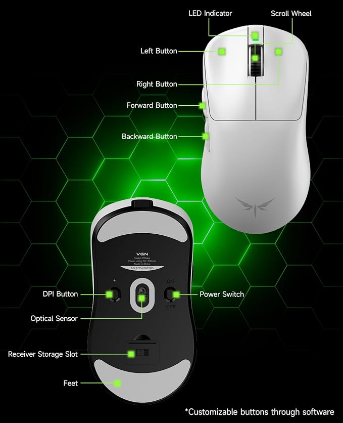 VGN F1 MOBA Wireless Gaming Mouse - Image 6