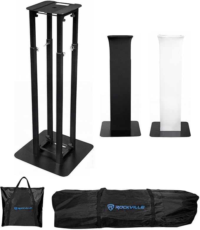 Rockville RTP82B 8 ft Adjustable Black Totem Moving Head Light Stand, Dual by Rockville