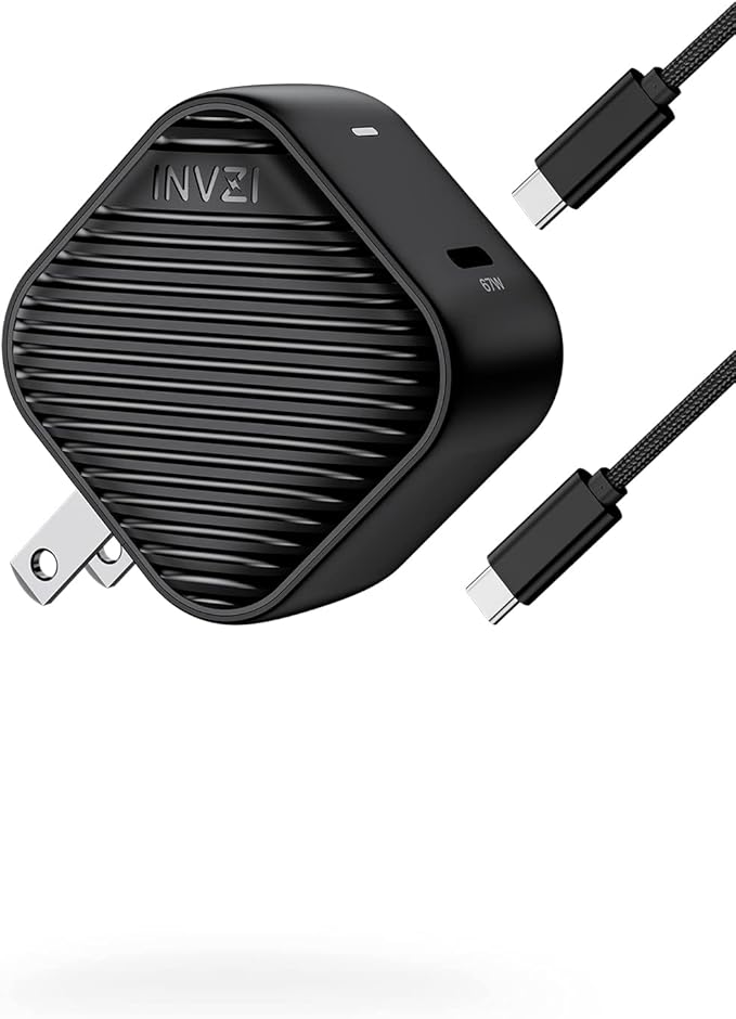 INVZI GaNHub USB C Charger 67W, GaN III PPS Mini Fast Foldable Power Adapter by INVZI