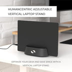 HumanCentric Vertical Laptop Stand in Black Aluminum, Upright Adjustable Holder - Image 2