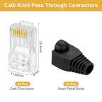 MECCANIXITY 30pcs Cat6 RJ45 Pass Through Connectors, RJ45 Connector 8P8C Gold - Image 2