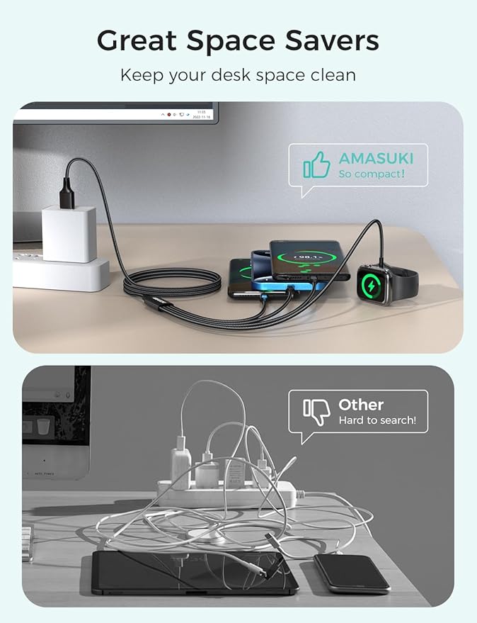 2Pack Travel Essentials Multi Charging Cable - Image 3