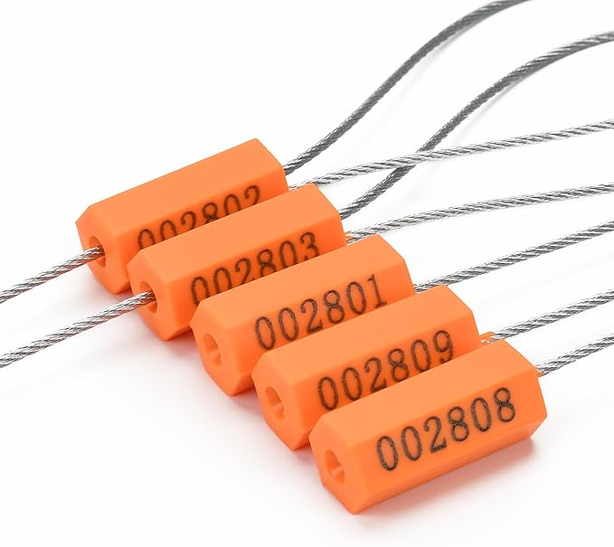 100PCS Steel Cable Seals Metal Security Seal Numbered Metal Truck Trailer Seals - Image 6
