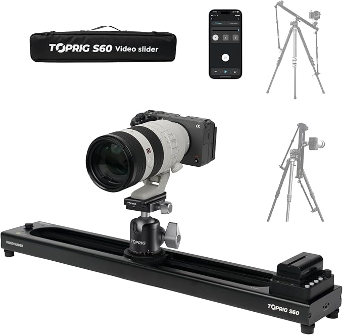 Accsoon Toprig Motorized Camera Slider, 120° Panoramic Shooting, by toprig