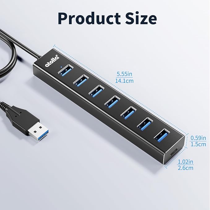 atolla Aluminum 7-Port USB 3.0 Hub - Image 7