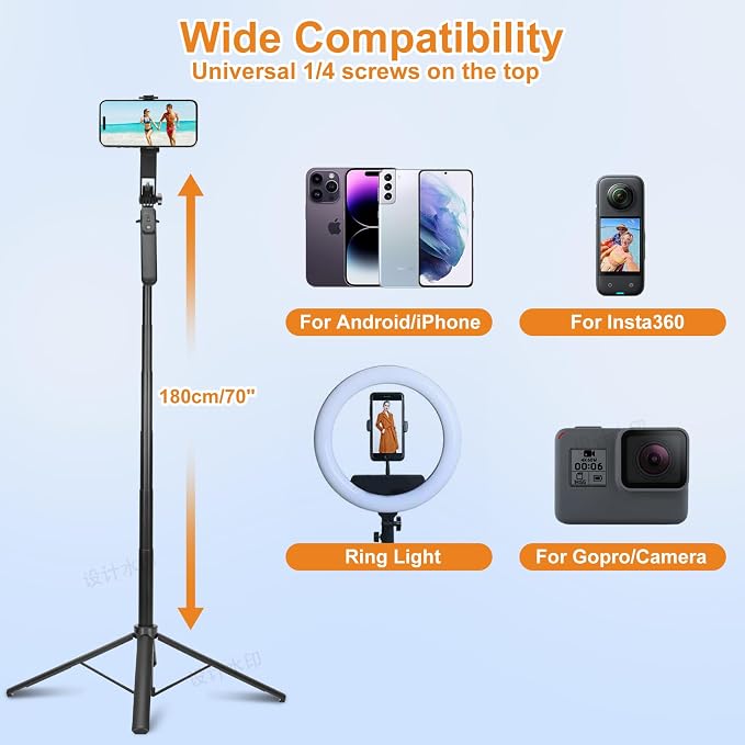70inch Selfie Stick Phone Tripod - Image 6