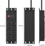 CCCEI Black Heavy Duty Power Strip Surge Protector 20 AMP, 8 Outlets 12 Gauge - Image 7