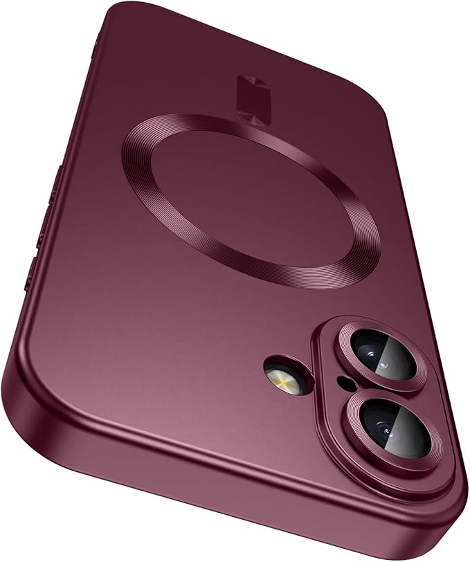 Magnetic for iPhone 16 Case Slim Soft Silicone Bumper Shockproof Metallic by LEKEVO