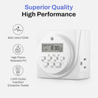 BN-LINK 7 Day Heavy Duty Digital Programmable Timer, Dual Outlet, - Image 5