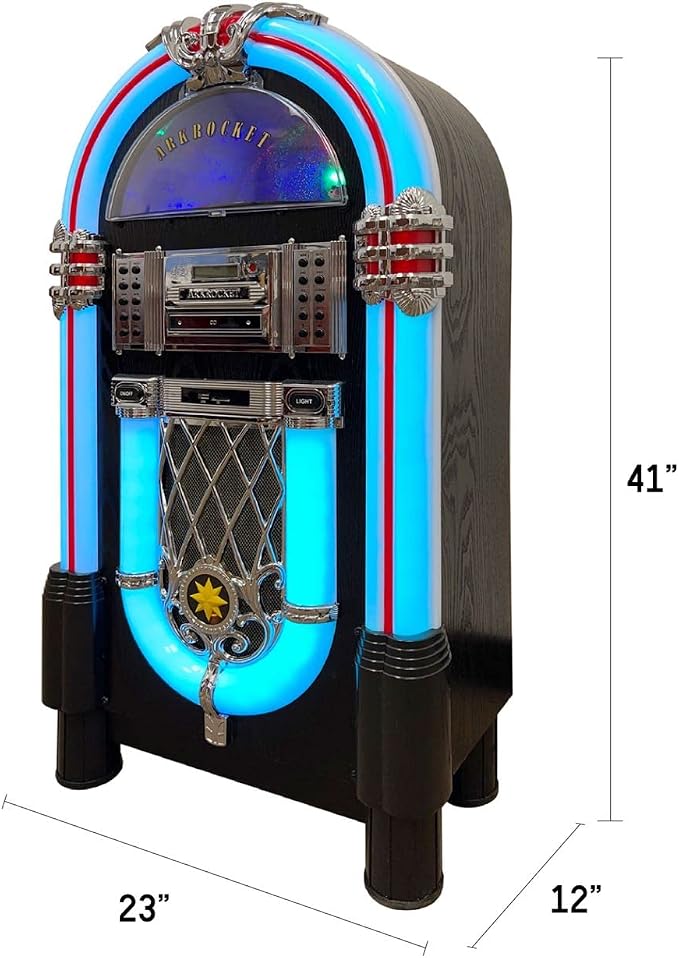 Arkrocket Taurus II Mid-Size Jukebox Vinyl Record Player Bluetooth USB SD CD - Image 9