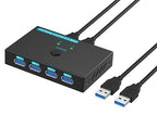 SGEYR USB 3.0 Switch USB Switcher 2 Computers Sharing 4 USB Devices USB Metal by SGEYR