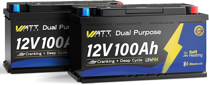 12V 100Ah Bluetooth LiFePO4 Battery, Lithium Battery by Wattcycle