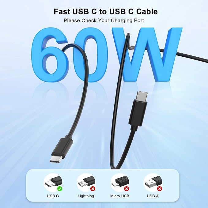 Matsusho iPhone 16 15 Charger Fast Charging 10 FT, 2 Pack 20W USB C Wall Charger - Image 4