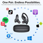 OCC Wireless Ear Hook Sport Earbuds, IPX5 Waterproof, 80H Playtime, Deep Bass - Image 7