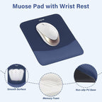 MOSISO Wrist Rest Support for Mouse Pad&Keyboard Set, Rectangular Ergonomic - Image 3