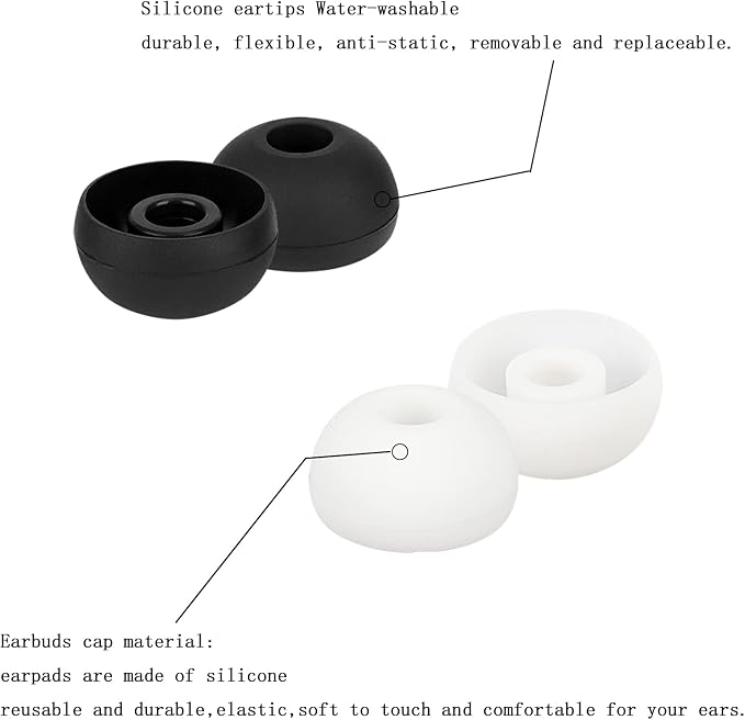 Replacement Earbud Tips Silicone Ear Tips Earbuds Buds Set Compatible - Image 6
