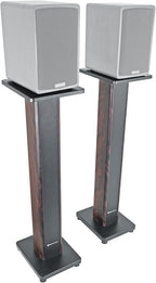 Rockville RHTSD 36" Bookshelf Speaker Stands, Dark Wood Grain, Dual Top Plates - Image 2