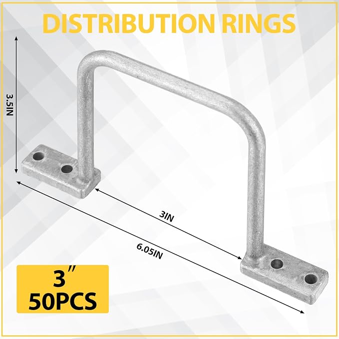 50 Pcs Distribution Rings Aluminum D Ring - Image 2