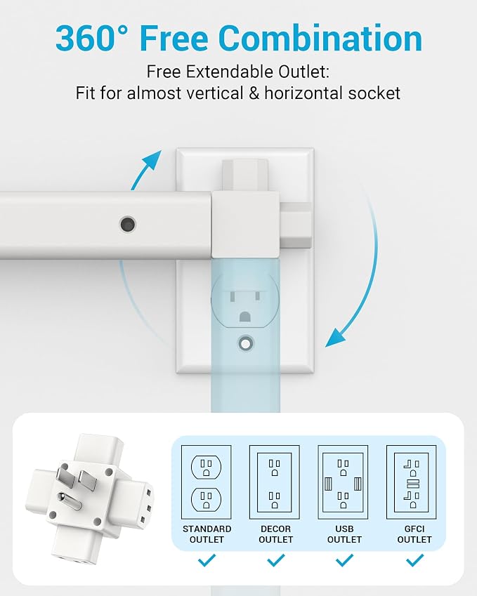 Outlet Extender Stick | Free Combination | USB-A, USB-C Port, 2 AC Outlets - Image 5