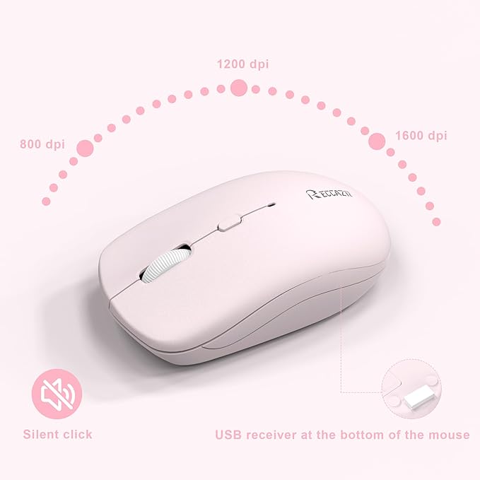 Wireless Keyboard and Mouse Combo, Full-Sized Quiet Wireless Keyboard and - Image 7