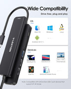 LENTION USB C Hub with 100W Charging, 4K@60Hz HDMI, Dual Card Reader, USB 3.0 & - Image 7